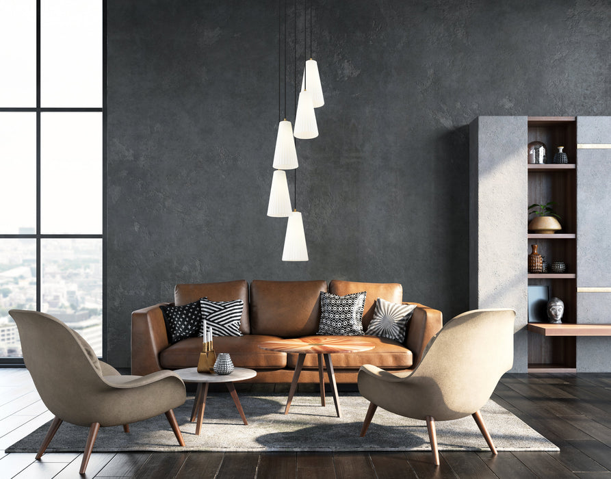 Chandelier Z-Lite 3043P7-5R-MGLD Modern Gold Farrell 5 Light Chandelier Z-Lite