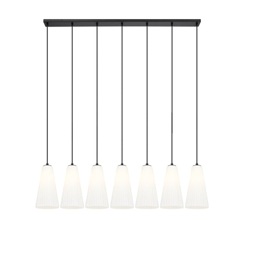 Linear Chandelier Z-Lite 3043P7-7L-MB Matte Black Farrell 7 Light Linear Chandelier Z-Lite