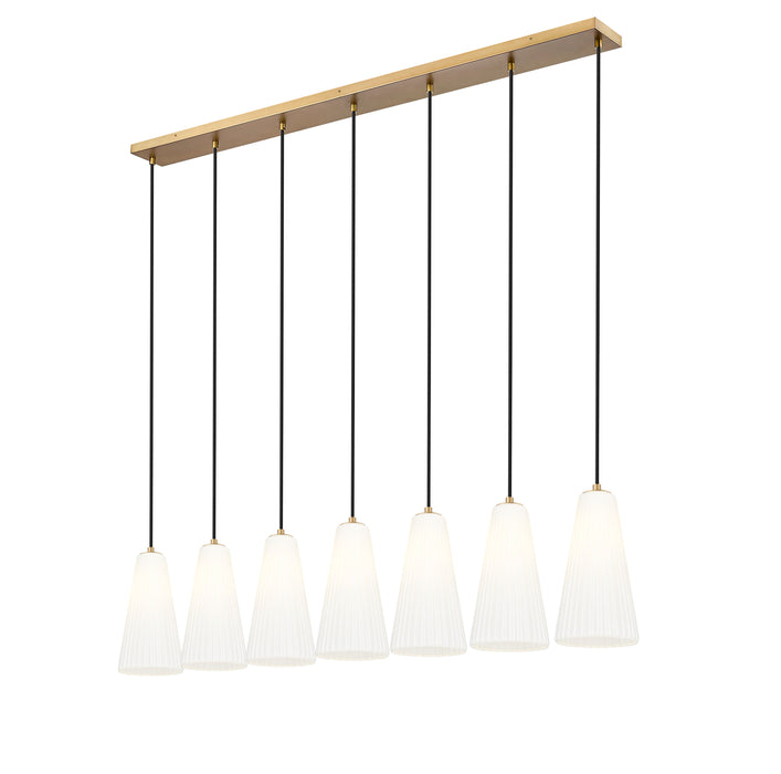 Linear Chandelier Z-Lite 3043P7-7L-MGLD Modern Gold Farrell 7 Light Linear Chandelier Z-Lite