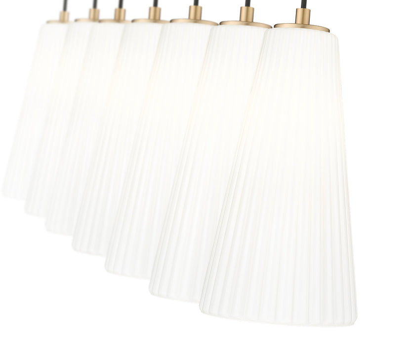 Linear Chandelier Z-Lite 3043P7-7L-MGLD Modern Gold Farrell 7 Light Linear Chandelier Z-Lite
