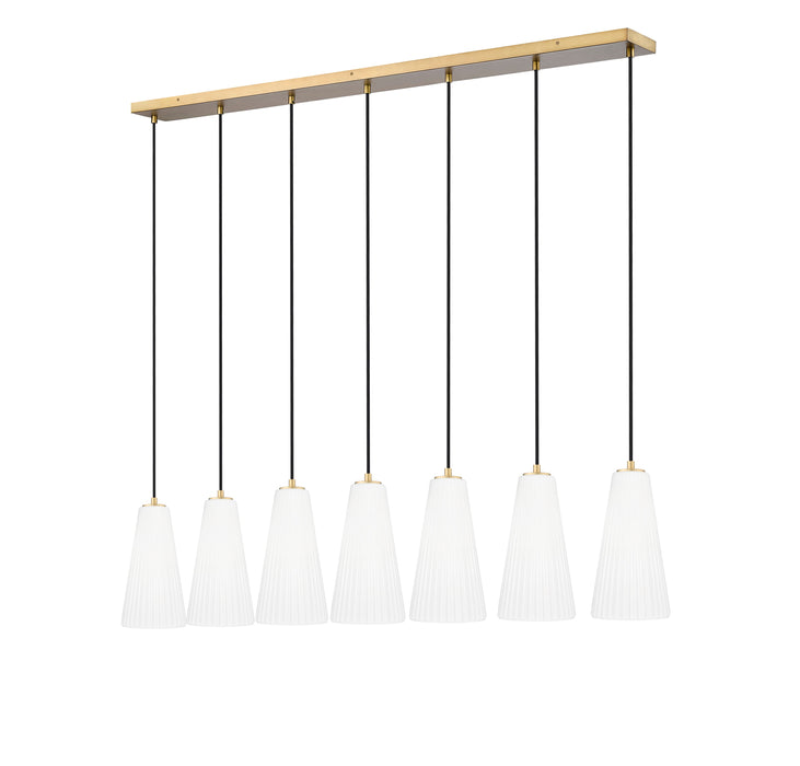 Linear Chandelier Z-Lite 3043P7-7L-MGLD Modern Gold Farrell 7 Light Linear Chandelier Z-Lite