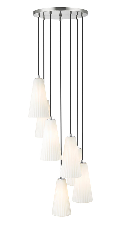 Chandelier Z-Lite 3043P7-7R-BN Brushed Nickel Farrell 7 Light Chandelier Z-Lite