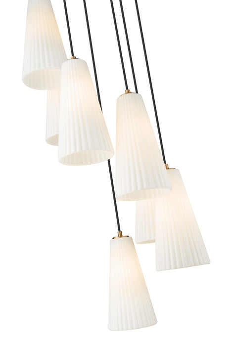 Chandelier Z-Lite 3043P7-7R-MGLD Modern Gold Farrell 7 Light Chandelier Z-Lite