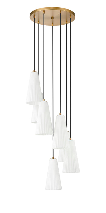 Chandelier Z-Lite 3043P7-7R-MGLD Modern Gold Farrell 7 Light Chandelier Z-Lite
