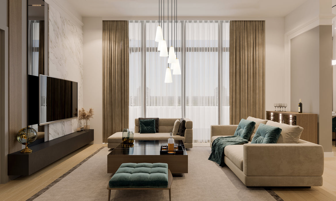 Chandelier Z-Lite 3043P7-7R-MGLD Modern Gold Farrell 7 Light Chandelier Z-Lite