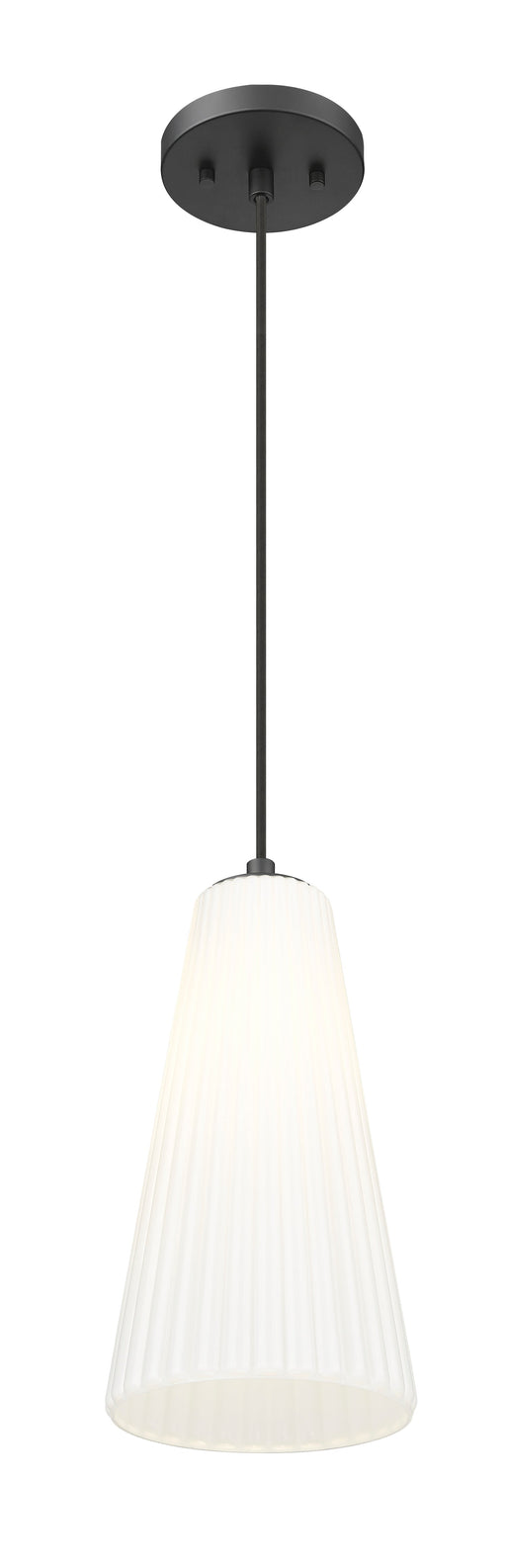 Pendant Z-Lite 3043P7-MB Matte Black Farrell 1 Light Pendant Z-Lite
