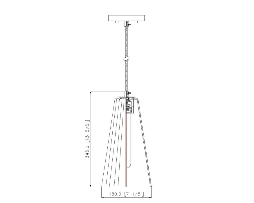 Pendant Z-Lite 3043P7-MB Matte Black Farrell 1 Light Pendant Z-Lite