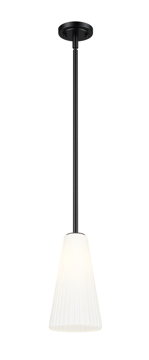 Pendant Z-Lite 3043P7-ROD-MB Matte Black Farrell 1 Light Pendant Z-Lite