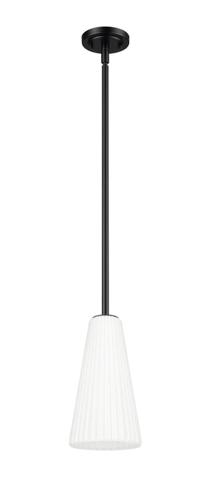 Pendant Z-Lite 3043P7-ROD-MB Matte Black Farrell 1 Light Pendant Z-Lite