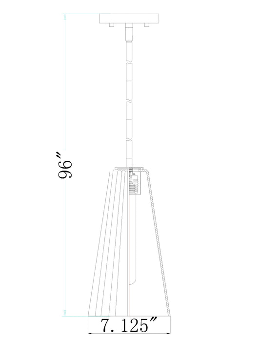 Pendant Z-Lite 3043P7-ROD-MGLD Modern Gold Farrell 1 Light Pendant Z-Lite