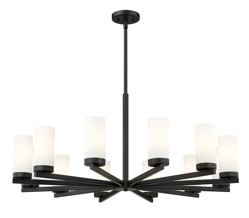 Chandelier Z-Lite 3044-12MB Matte Black Danica 12 Light Chandelier Z-Lite