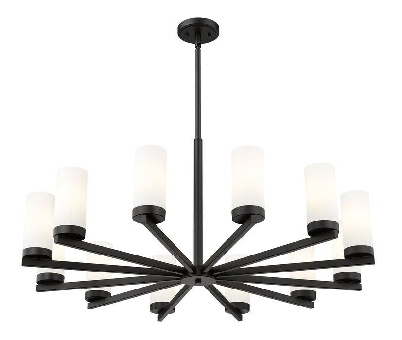 Chandelier Z-Lite 3044-12MB Matte Black Danica 12 Light Chandelier Z-Lite