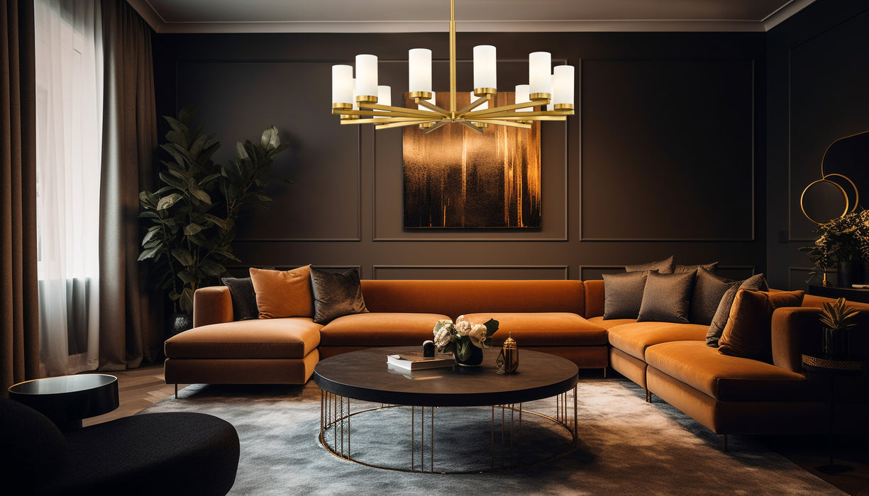 Chandelier Z-Lite 3044-12MGLD Modern Gold Danica 12 Light Chandelier Z-Lite