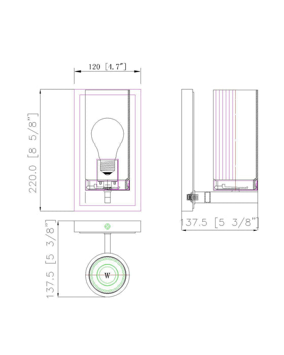 Wall Sconce Z-Lite 3044-1S-MB Matte Black Danica 1 Light Wall Sconce Z-Lite