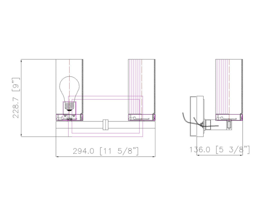 Vanity Z-Lite 3044-2V-MGLD Modern Gold Danica 2 Light Vanity Z-Lite
