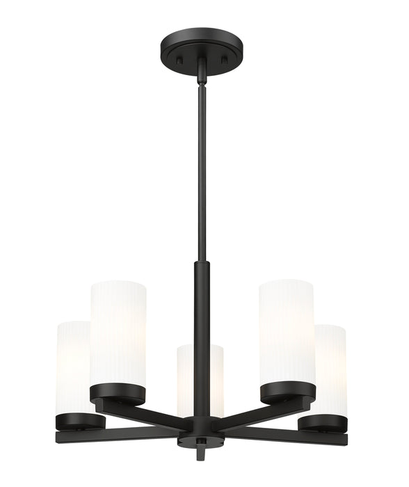Chandelier Z-Lite 3044-5MB Matte Black Danica 5 Light Chandelier Z-Lite