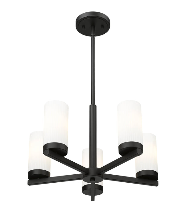 Chandelier Z-Lite 3044-5MB Matte Black Danica 5 Light Chandelier Z-Lite