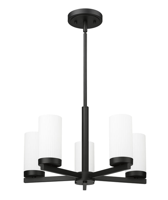 Chandelier Z-Lite 3044-5MB Matte Black Danica 5 Light Chandelier Z-Lite