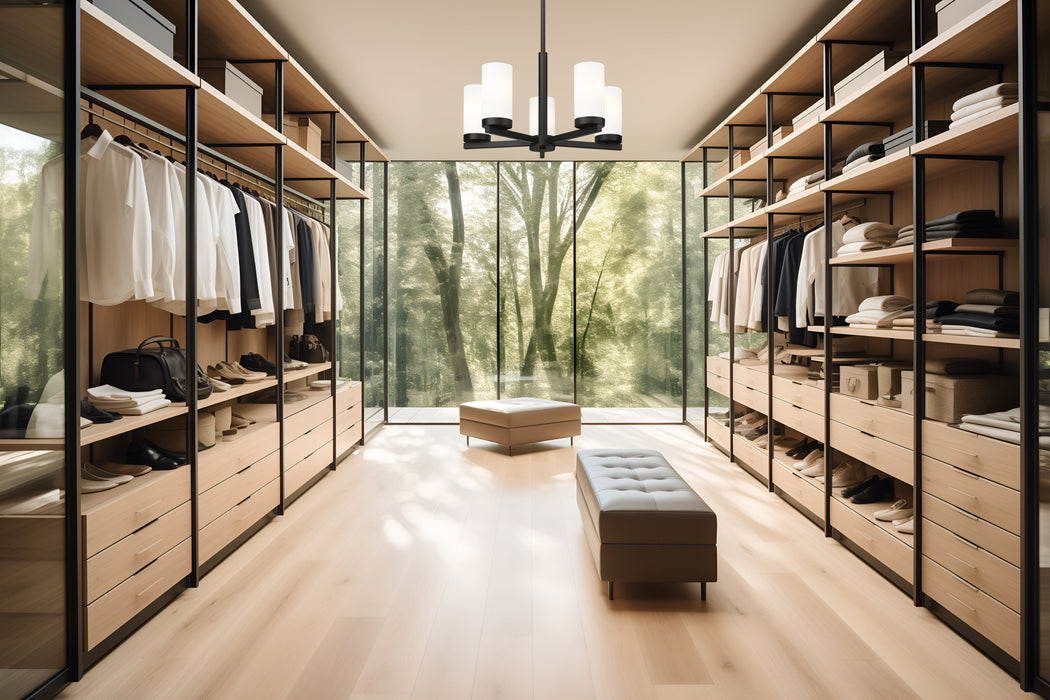 Chandelier Z-Lite 3044-5MB Matte Black Danica 5 Light Chandelier Z-Lite