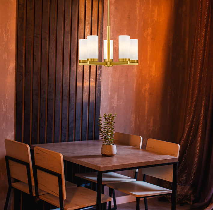 Chandelier Z-Lite 3044-5MGLD Modern Gold Danica 5 Light Chandelier Z-Lite