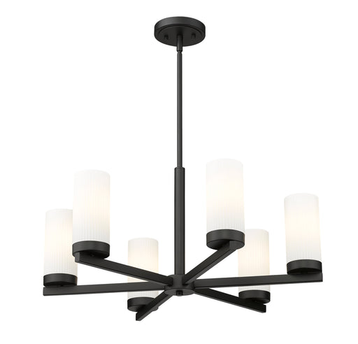 Chandelier Z-Lite 3044-6MB Matte Black Danica 6 Light Chandelier Z-Lite