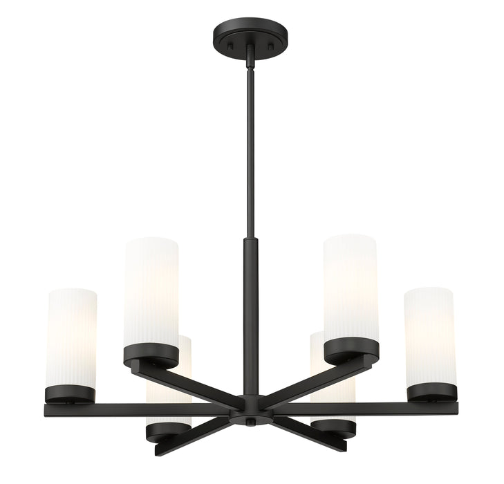 Chandelier Z-Lite 3044-6MB Matte Black Danica 6 Light Chandelier Z-Lite