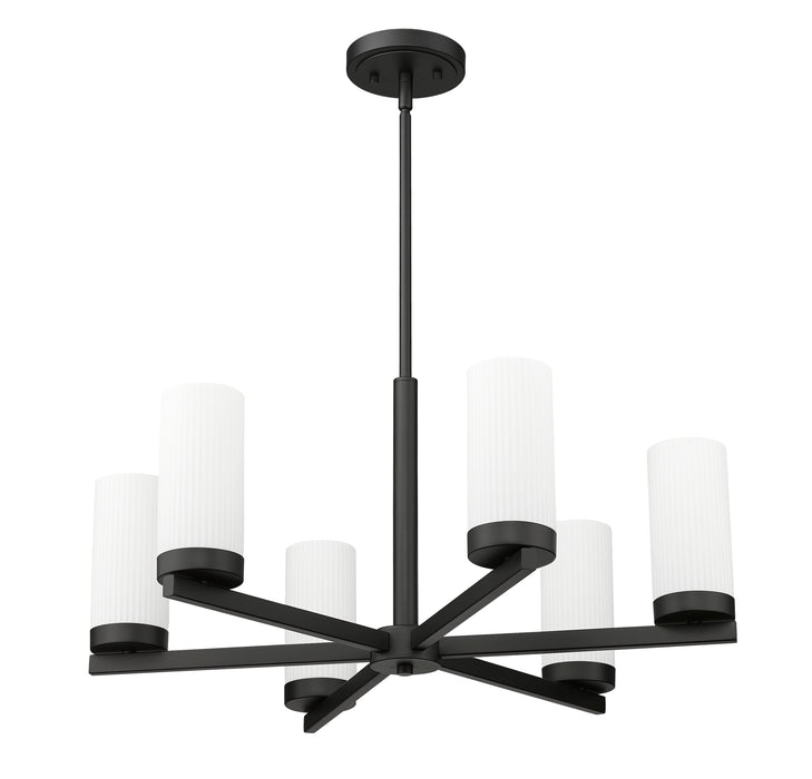 Chandelier Z-Lite 3044-6MB Matte Black Danica 6 Light Chandelier Z-Lite