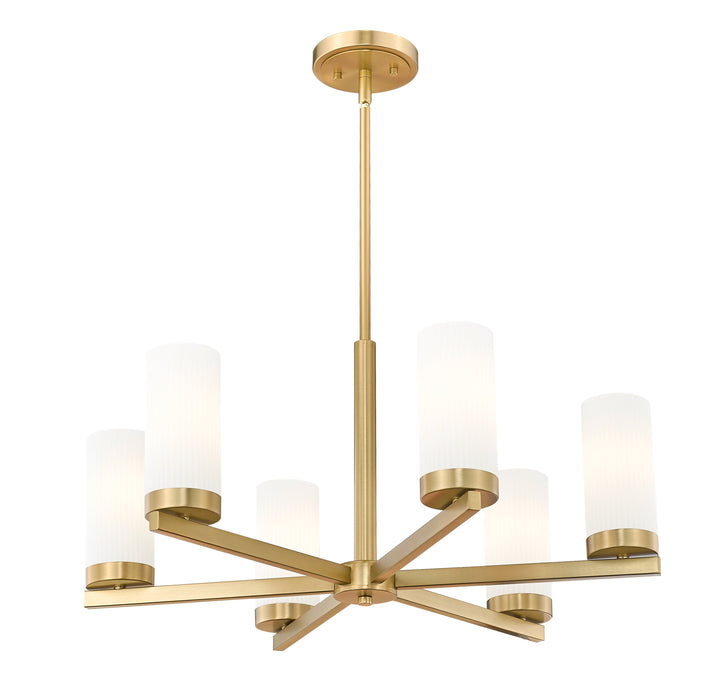 Chandelier Z-Lite 3044-6MGLD Modern Gold Danica 6 Light Chandelier Z-Lite
