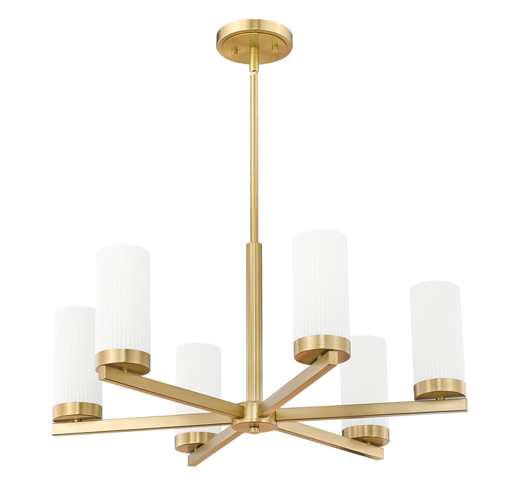 Chandelier Z-Lite 3044-6MGLD Modern Gold Danica 6 Light Chandelier Z-Lite
