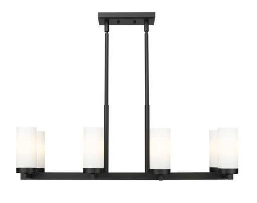Linear Chandelier Z-Lite 3044-8L-MB Matte Black Danica 8 Light Linear Chandelier Z-Lite