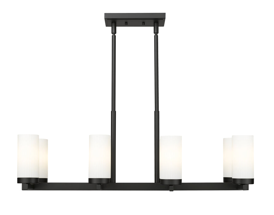 Linear Chandelier Z-Lite 3044-8L-MB Matte Black Danica 8 Light Linear Chandelier Z-Lite