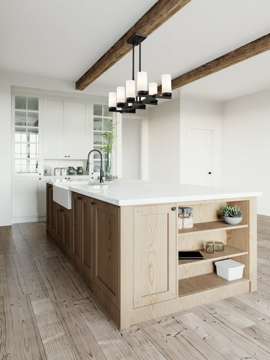 Linear Chandelier Z-Lite 3044-8L-MB Matte Black Danica 8 Light Linear Chandelier Z-Lite