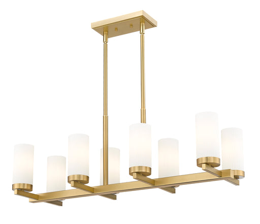 Linear Chandelier Z-Lite 3044-8L-MGLD Modern Gold Danica 8 Light Linear Chandelier Z-Lite
