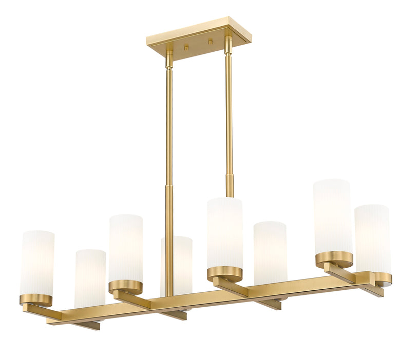 Linear Chandelier Z-Lite 3044-8L-MGLD Modern Gold Danica 8 Light Linear Chandelier Z-Lite