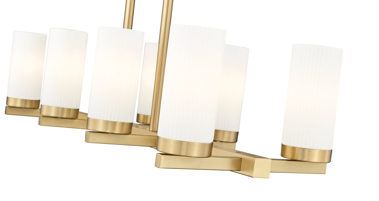 Linear Chandelier Z-Lite 3044-8L-MGLD Modern Gold Danica 8 Light Linear Chandelier Z-Lite