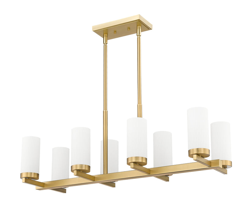 Linear Chandelier Z-Lite 3044-8L-MGLD Modern Gold Danica 8 Light Linear Chandelier Z-Lite