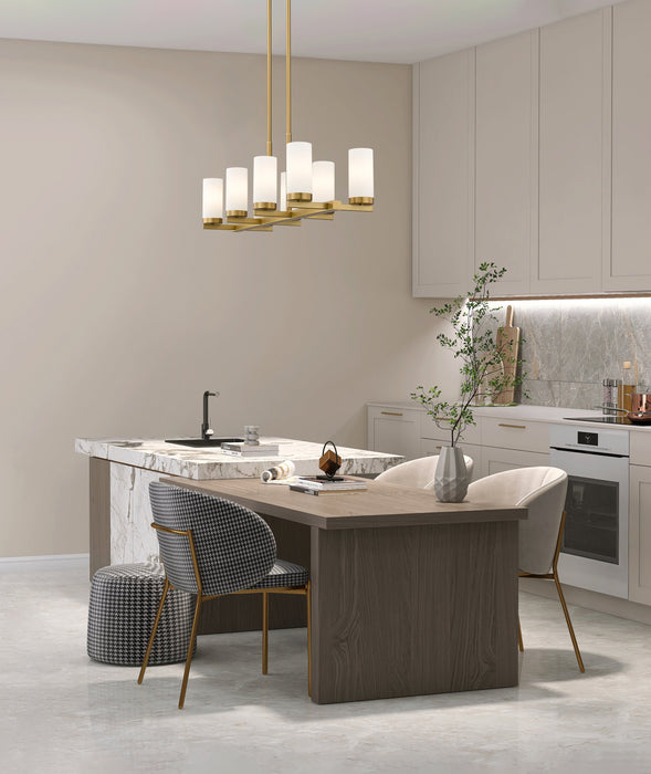 Linear Chandelier Z-Lite 3044-8L-MGLD Modern Gold Danica 8 Light Linear Chandelier Z-Lite