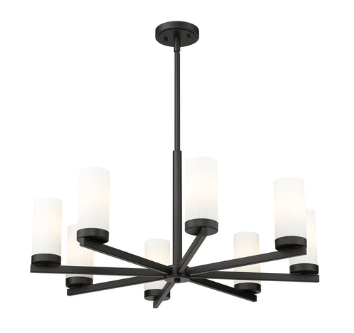 Chandelier Z-Lite 3044-8MB Matte Black Danica 8 Light Chandelier Z-Lite
