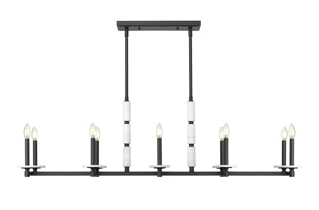 Linear Chandelier Z-Lite 3045-10L-MB Matte Black Kaden 10 Light Linear Chandelier Z-Lite