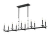 Linear Chandelier Z-Lite 3045-10L-MB Matte Black Kaden 10 Light Linear Chandelier Z-Lite