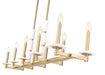 Linear Chandelier Z-Lite 3045-10L-MGLD Modern Gold Kaden 10 Light Linear Chandelier Z-Lite