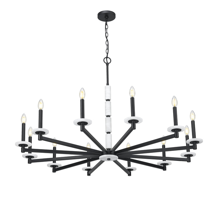 Chandelier Z-Lite 3045-12MB Matte Black Kaden 12 Light Chandelier Z-Lite