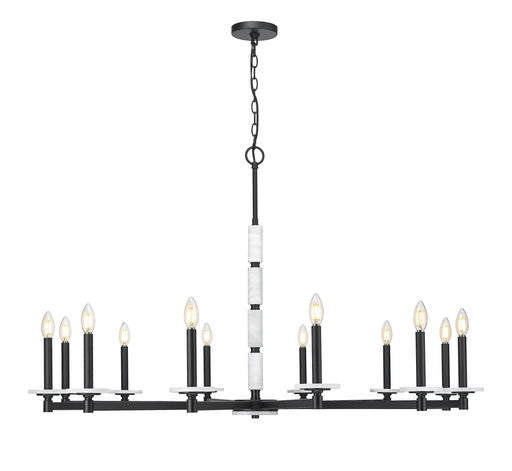 Chandelier Z-Lite 3045-12MB Matte Black Kaden 12 Light Chandelier Z-Lite