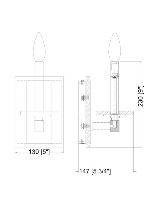Wall Sconce Z-Lite 3045-1S-MB Matte Black Kaden 1 Light Wall Sconce Z-Lite