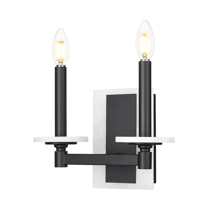 Wall Sconce Z-Lite 3045-2S-MB Matte Black Kaden 2 Light Wall Sconce Z-Lite