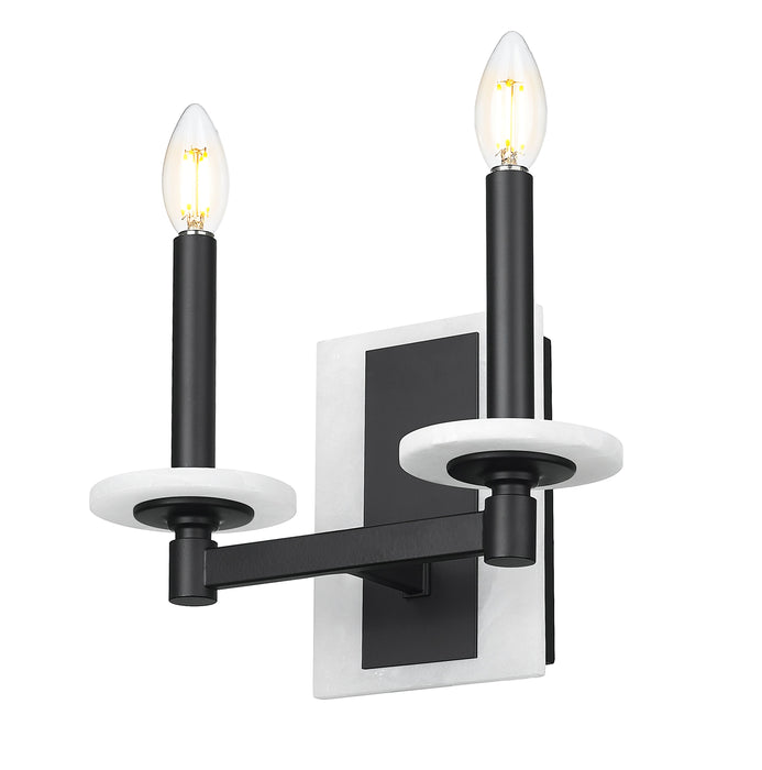 Wall Sconce Z-Lite 3045-2S-MB Matte Black Kaden 2 Light Wall Sconce Z-Lite