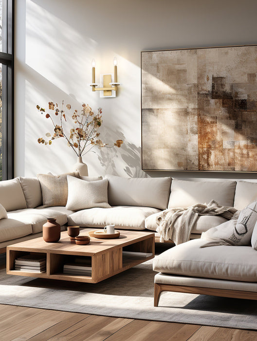 Wall Sconce Z-Lite 3045-2S-MGLD Modern Gold Kaden 2 Light Wall Sconce Z-Lite