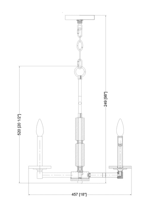 Chandelier Z-Lite 3045-5MB Matte Black Kaden 5 Light Chandelier Z-Lite