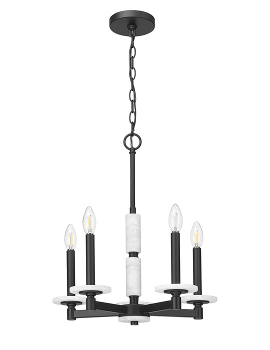 Chandelier Z-Lite 3045-5MB Matte Black Kaden 5 Light Chandelier Z-Lite