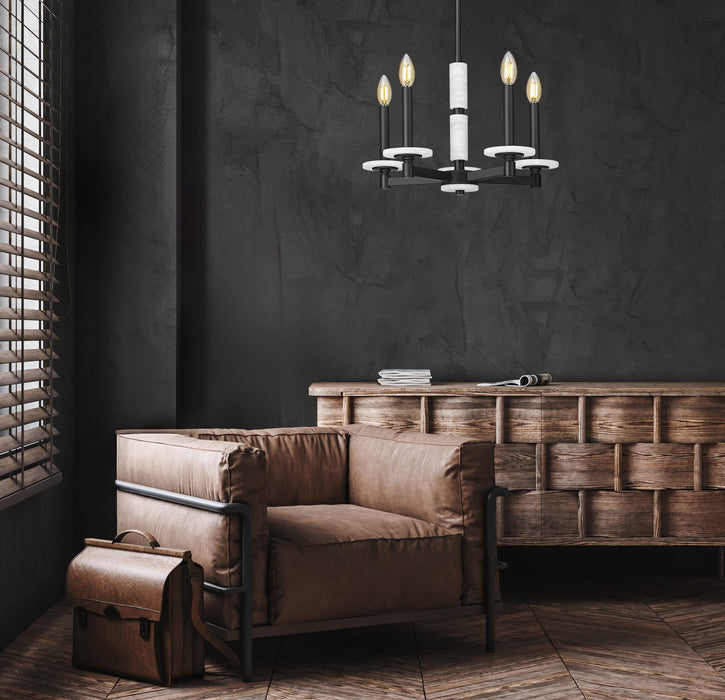 Chandelier Z-Lite 3045-5MB Matte Black Kaden 5 Light Chandelier Z-Lite